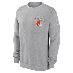 Cleveland Browns Primetime Club Fleece Pullover Sweatshirt Heather Gray - Nike