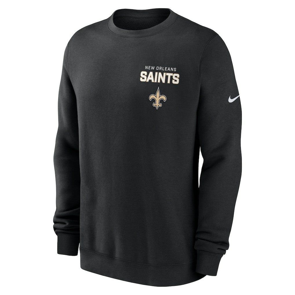 New Orleans Saints Primetime Club Fleece Pullover Sweatshirt Black - Nike