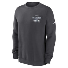 Seattle Seahawks Primetime Club Fleece Pullover Sweatshirt Anthracite - Nike