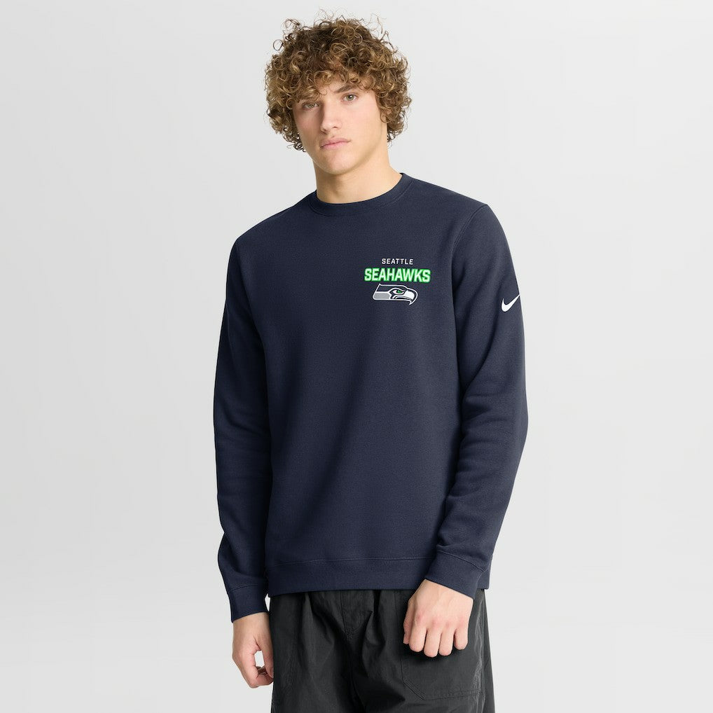 Seattle Seahawks Primetime Club Fleece Pullover Sweatshirt College Navy - Nike