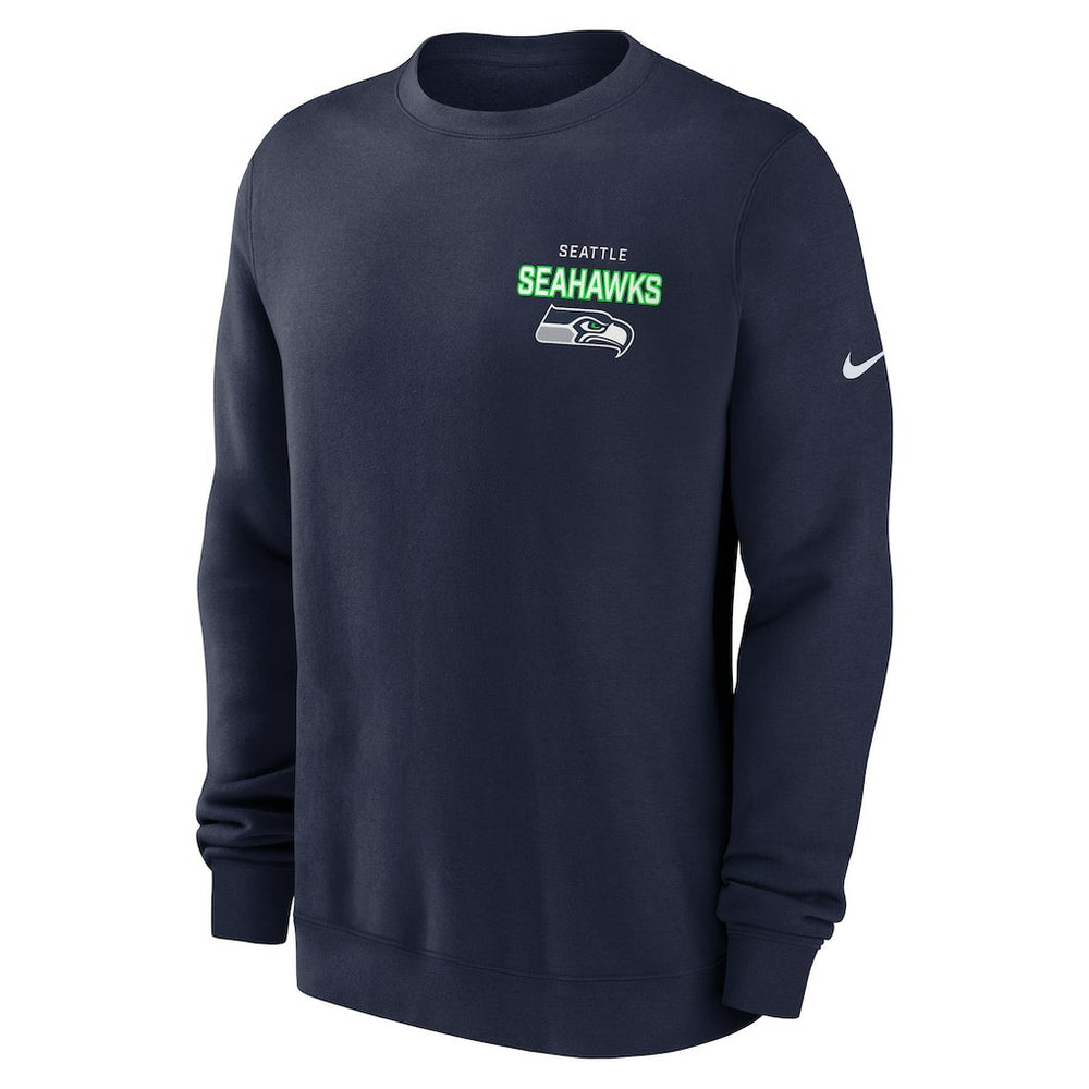 Seattle Seahawks Primetime Club Fleece Pullover Sweatshirt College Navy - Nike