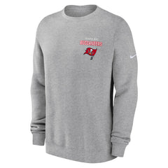 Tampa Bay Buccaneers Primetime Club Fleece Pullover Sweatshirt Heather Gray - Nike