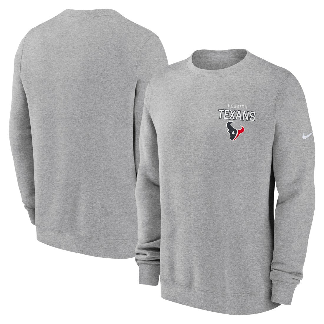 Houston Texans Primetime Club Fleece Pullover Sweatshirt Heather Gray - Nike