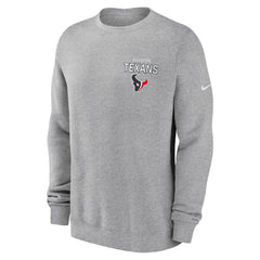 Houston Texans Primetime Club Fleece Pullover Sweatshirt Heather Gray - Nike