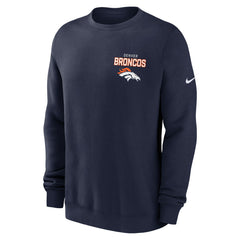 Denver Broncos Primetime Club Fleece Pullover Sweatshirt Navy - Nike