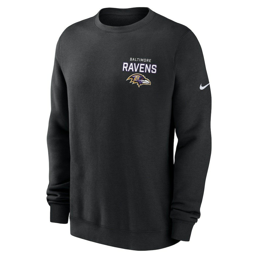 Baltimore Ravens Primetime Club Fleece Pullover Sweatshirt Black - Nike