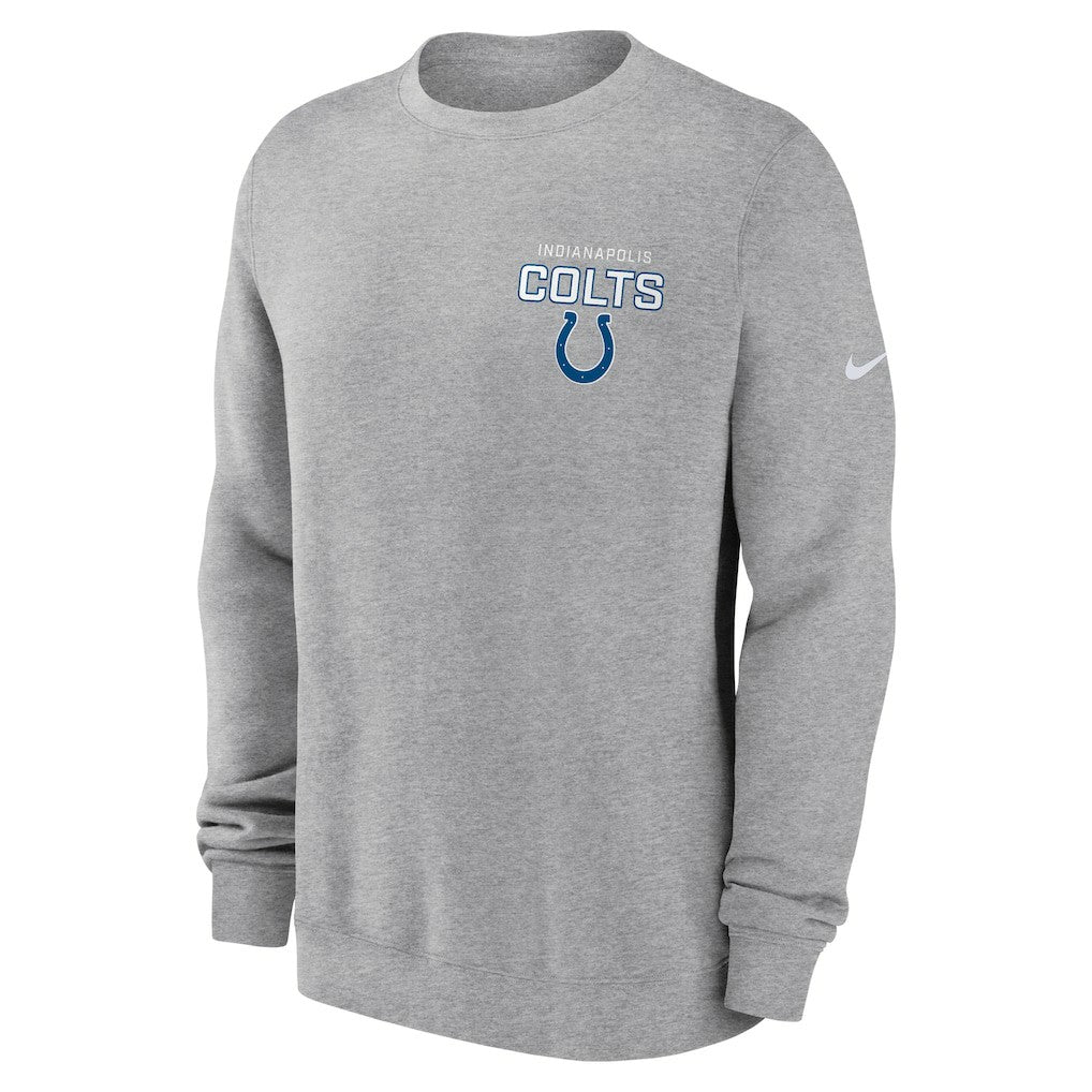 Indianapolis Colts Primetime Club Fleece Pullover Sweatshirt Heather Gray - Nike