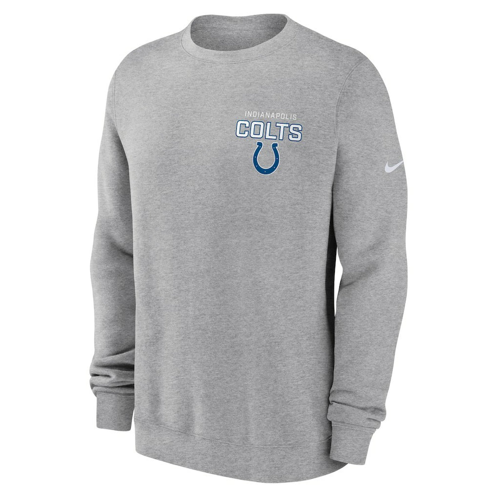 Indianapolis Colts Primetime Club Fleece Pullover Sweatshirt Heather Gray - Nike
