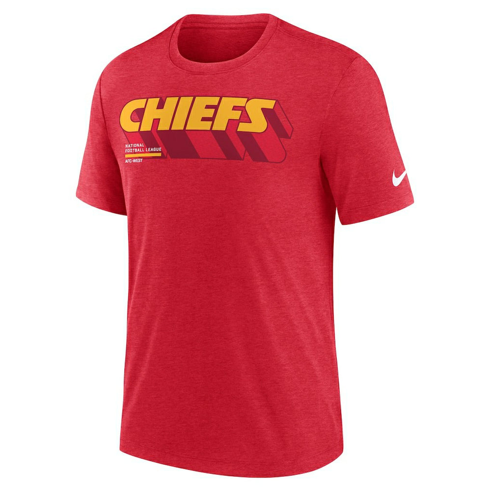 Kansas City Chiefs Long Pass Tri-Blend T-Shirt Heather Red - Nike