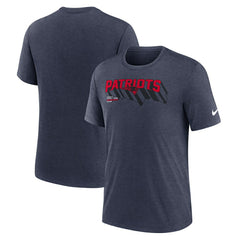New England Patriots Long Pass Tri-Blend T-Shirt Heather Navy - Nike