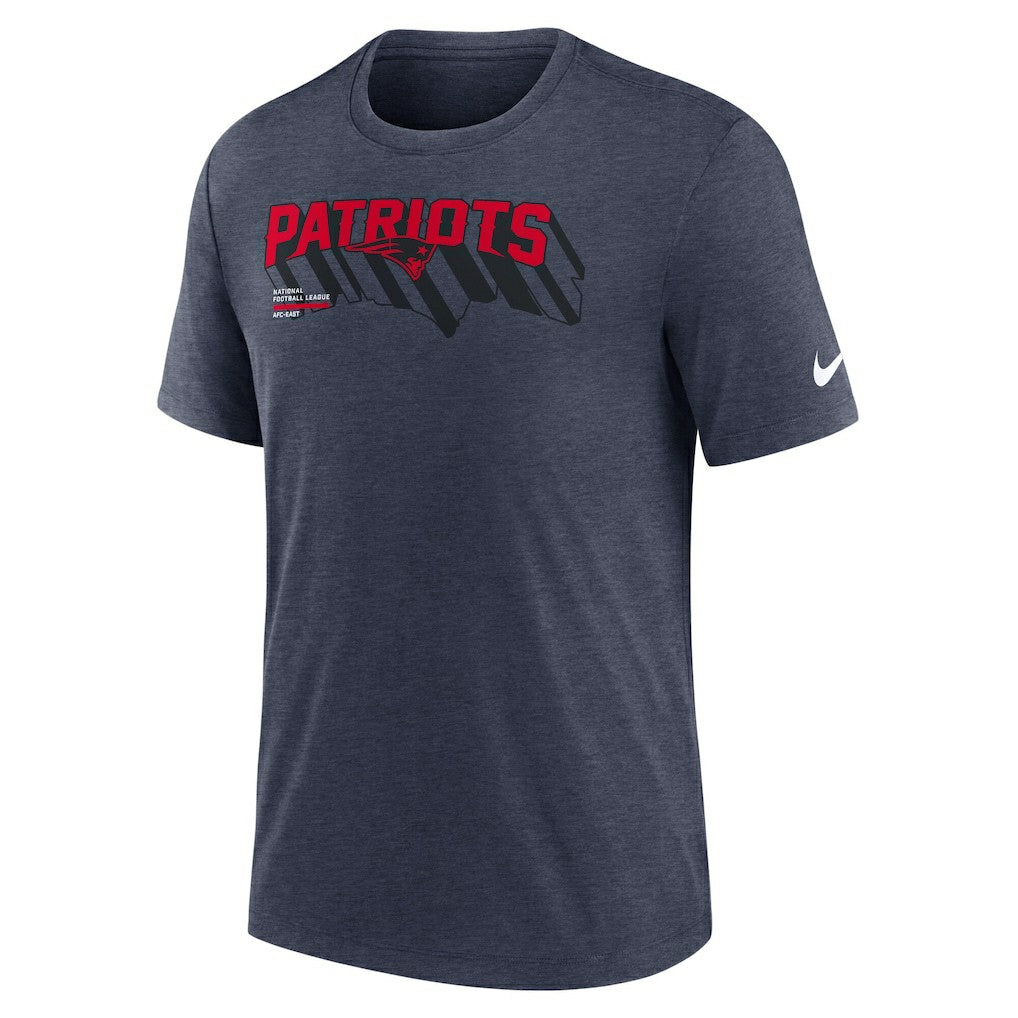 New England Patriots Long Pass Tri-Blend T-Shirt Heather Navy - Nike