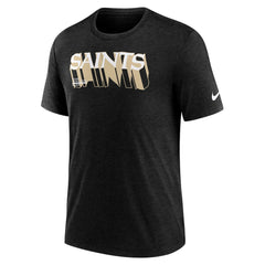 New Orleans Saints Long Pass Tri-Blend T-Shirt Heather Black - Nike