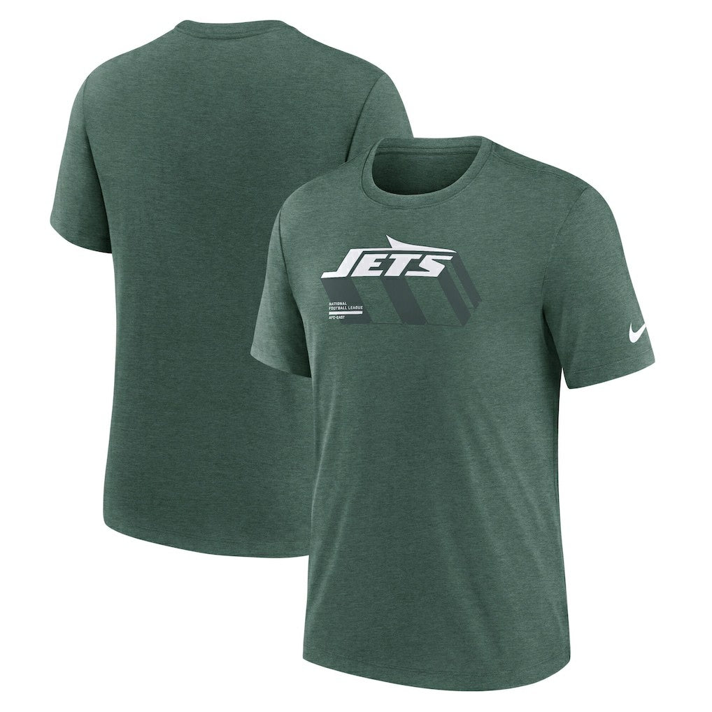 New York Jets Long Pass Tri-Blend T-Shirt Heather Green - Nike