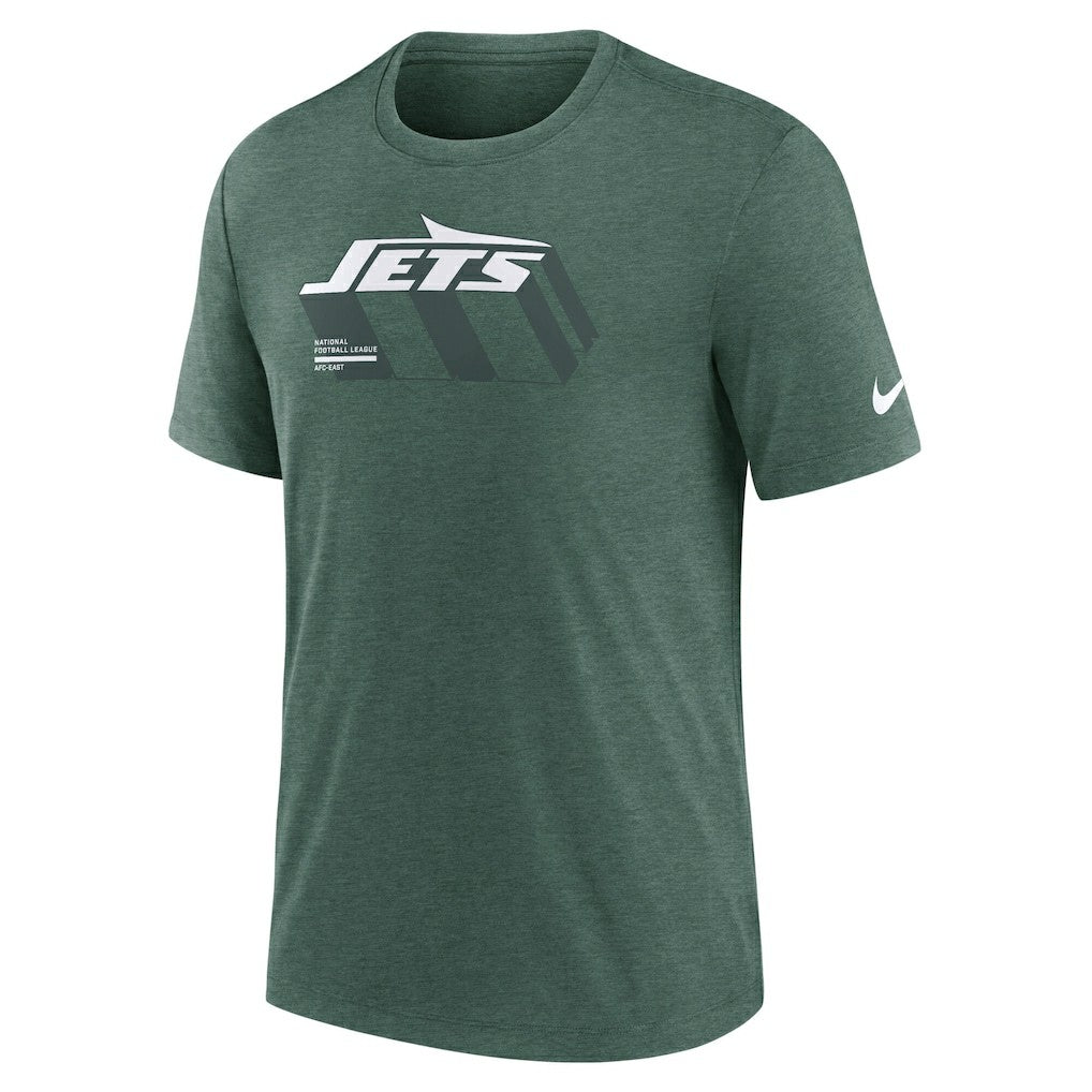 New York Jets Long Pass Tri-Blend T-Shirt Heather Green - Nike