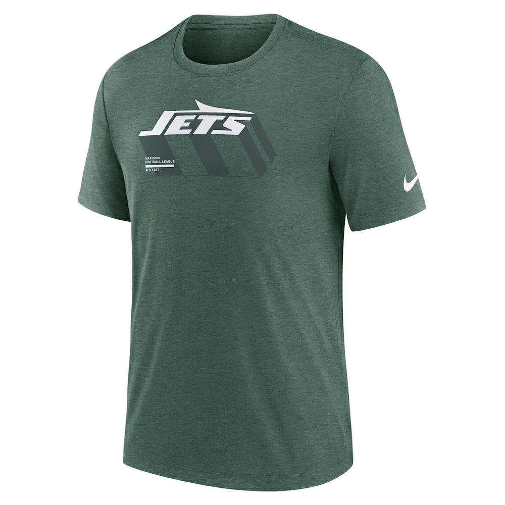 New York Jets Long Pass Tri-Blend T-Shirt Heather Green - Nike