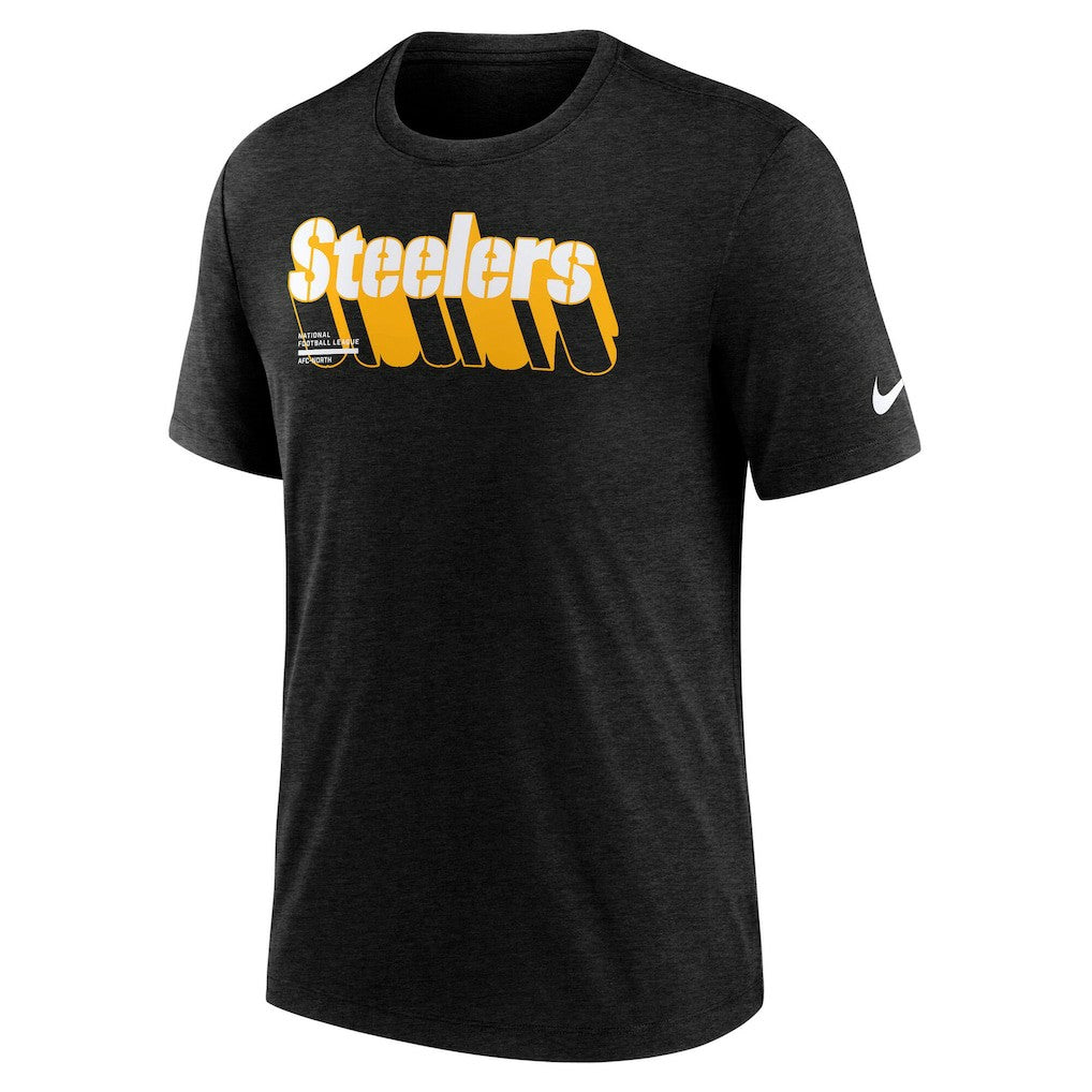 Pittsburgh Steelers Long Pass Tri-Blend T-Shirt Heather Navy - Nike