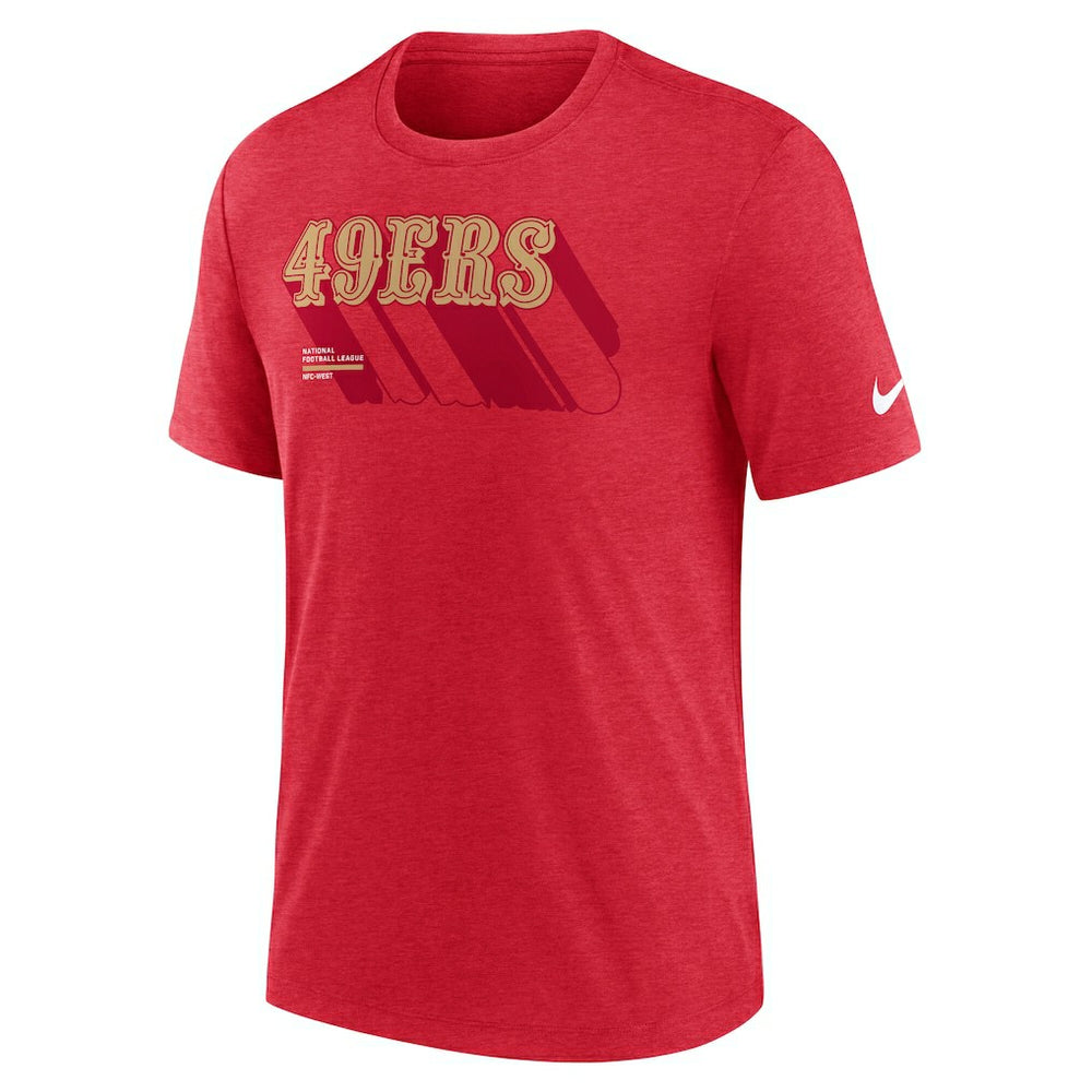 San Francisco 49ers Long Pass Tri-Blend T-Shirt Heather Scarlet - Nike