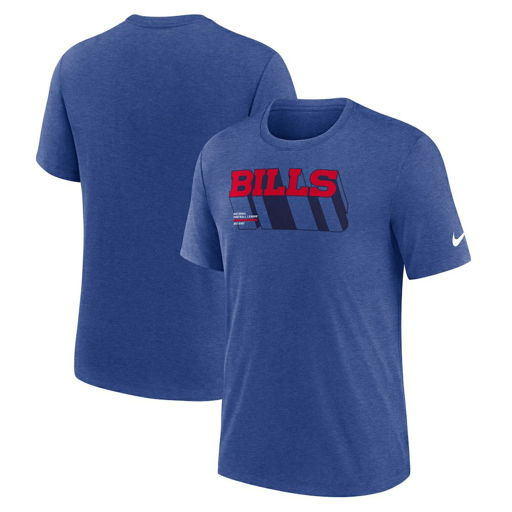 Buffalo Bills Long Pass Tri-Blend T-Shirt Heather Royal - Nike