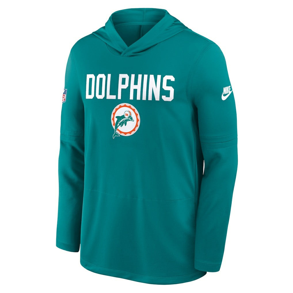 Miami Dolphins Big & Tall Alt Pack Dri-FIT Long Sleeve Hoodie T-Shirt  Aqua - Nike