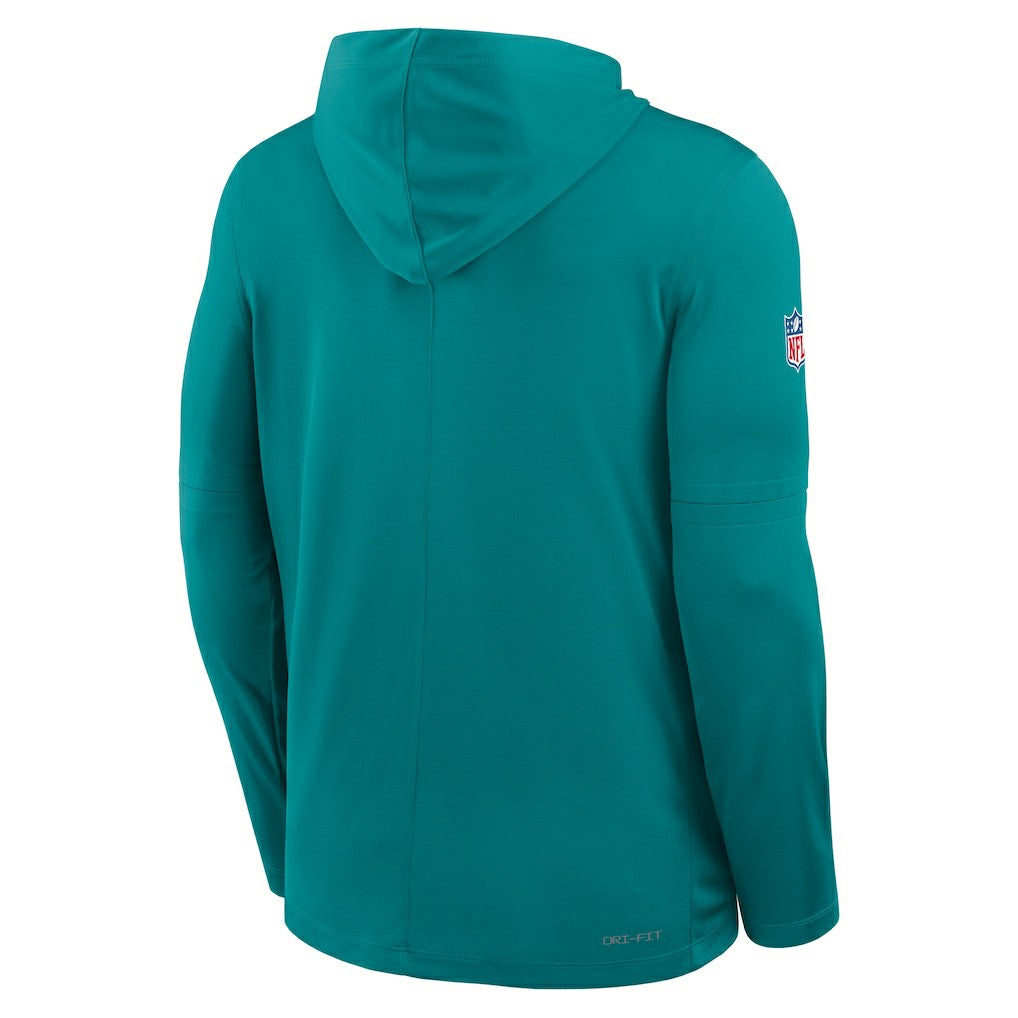 Miami Dolphins Big & Tall Alt Pack Dri-FIT Long Sleeve Hoodie T-Shirt  Aqua - Nike