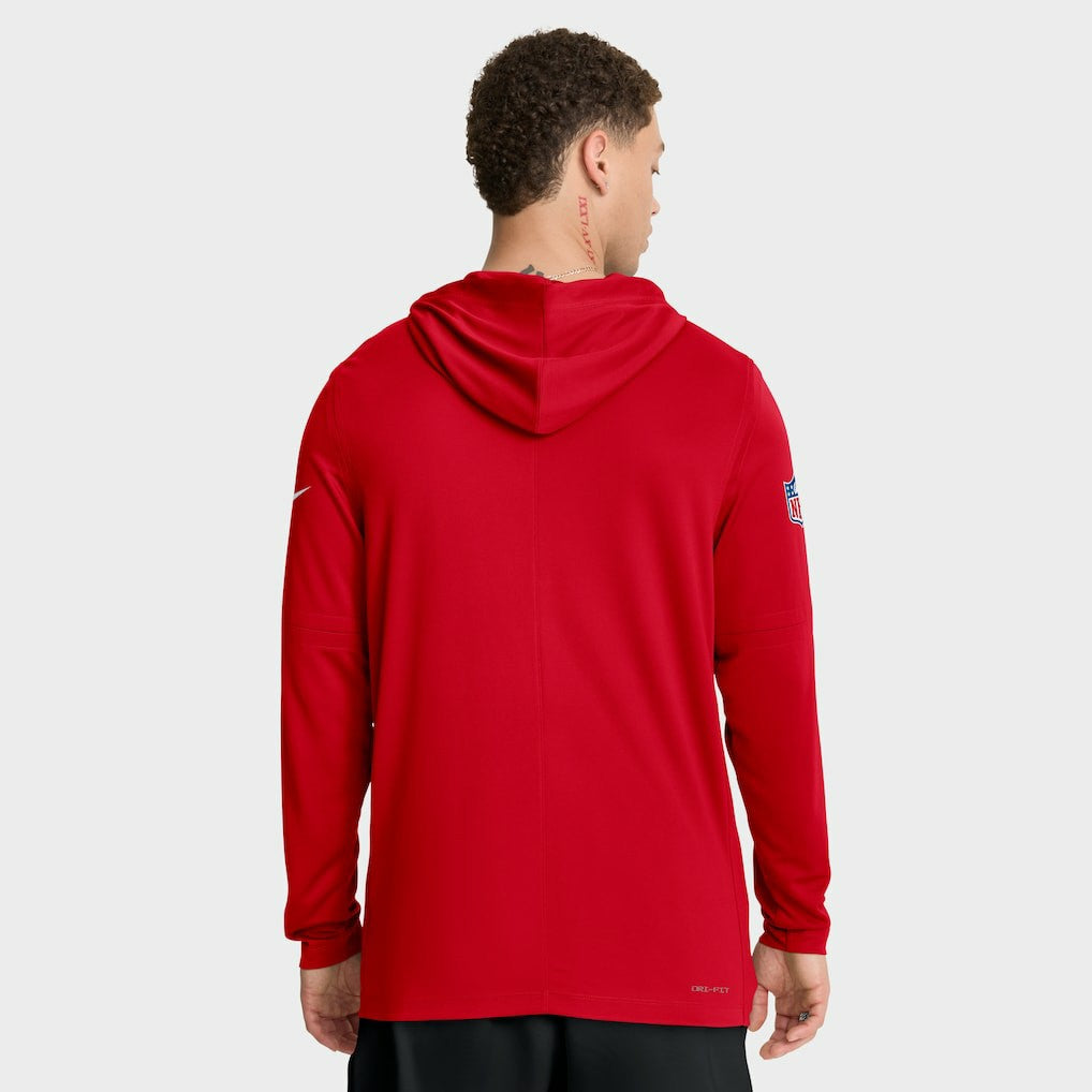 Kansas City Chiefs Big & Tall Sideline Dri-FIT Long Sleeve Hoodie T-Shirt Red - Nike