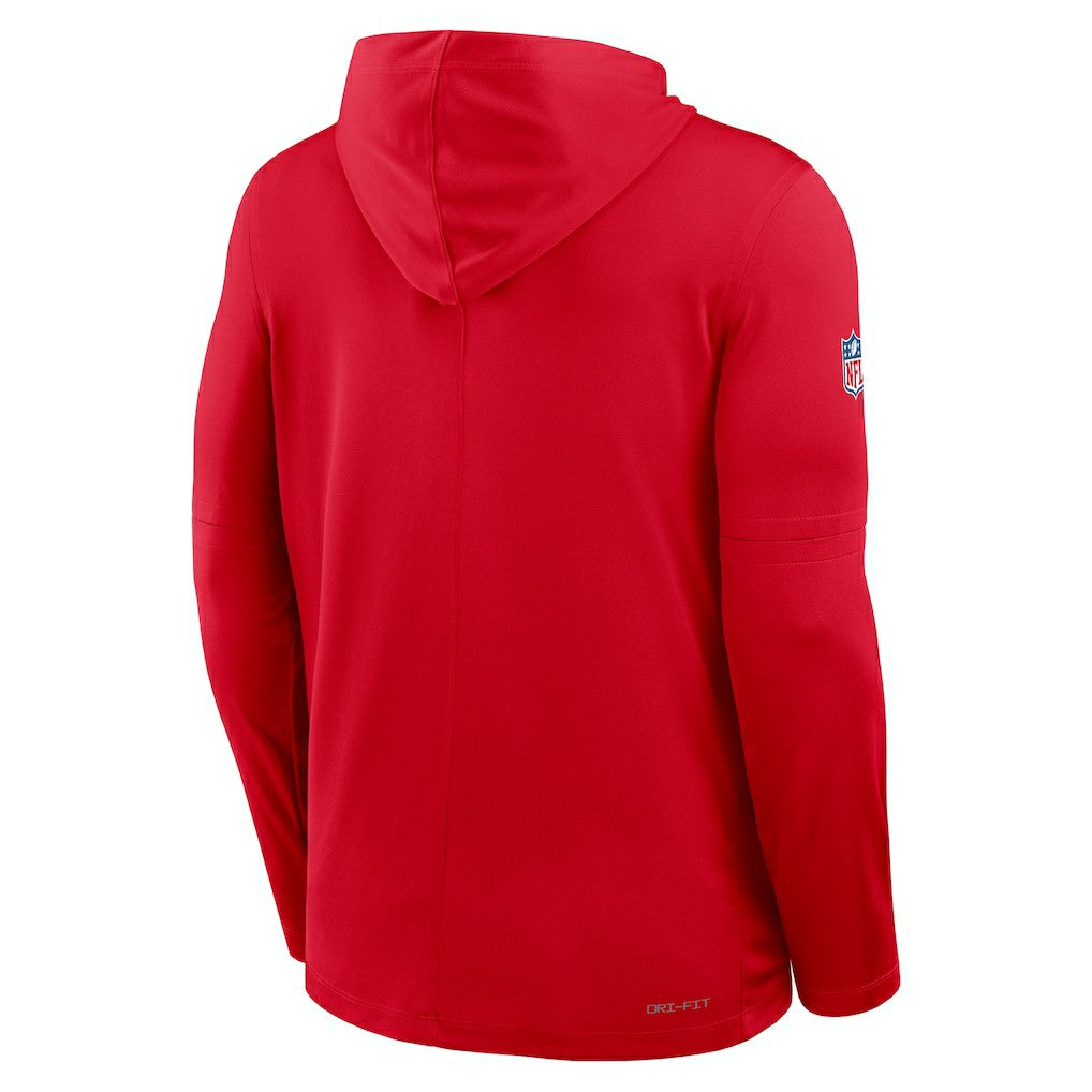 Kansas City Chiefs Big & Tall Sideline Dri-FIT Long Sleeve Hoodie T-Shirt Red - Nike