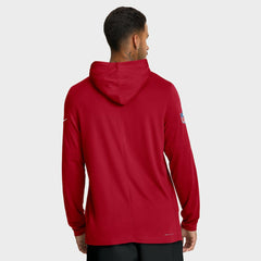San Francisco 49ers Big & Tall Sideline Dri-FIT Long Sleeve Hoodie T-Shirt Scarlet - Nike