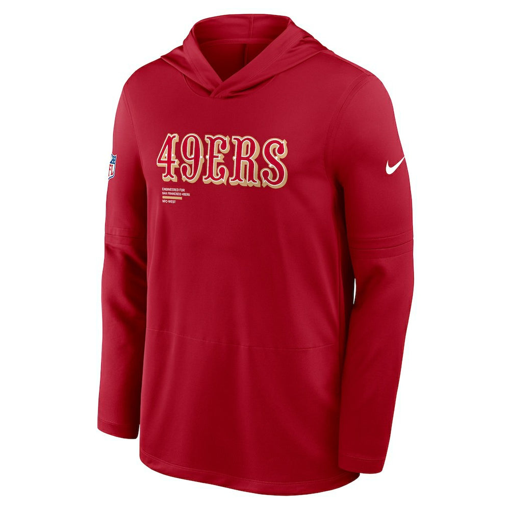 San Francisco 49ers Big & Tall Sideline Dri-FIT Long Sleeve Hoodie T-Shirt Scarlet - Nike