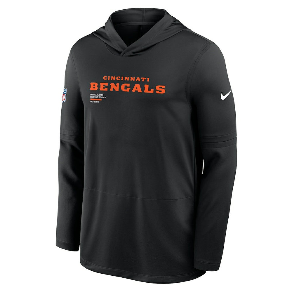 Cincinnati Bengals Big & Tall Sideline Dri-FIT Long Sleeve Hoodie T-Shirt Black - Nike