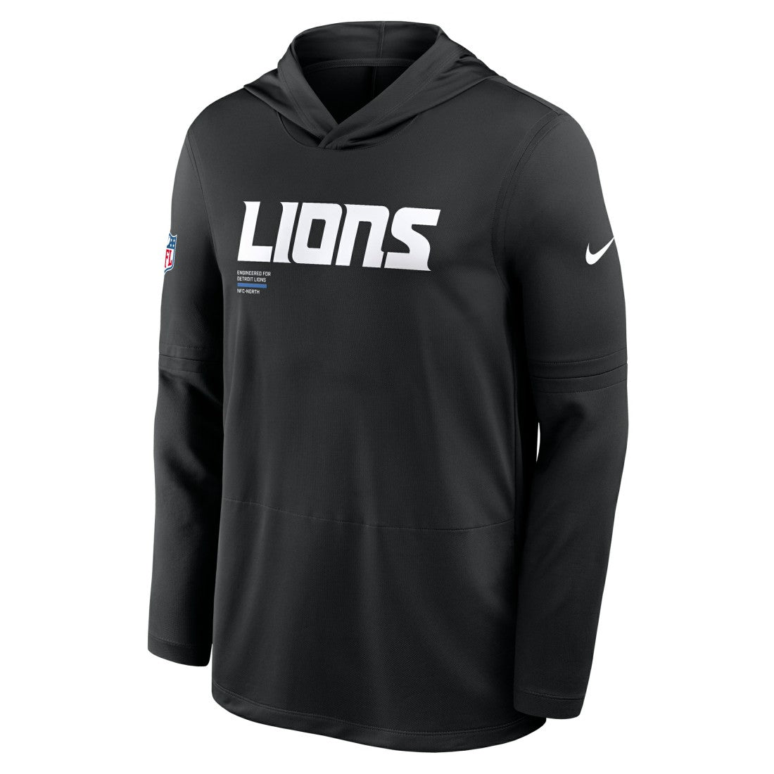 Detroit Lions Big & Tall Sideline Dri-FIT Long Sleeve Hoodie T-Shirt Black - Nike