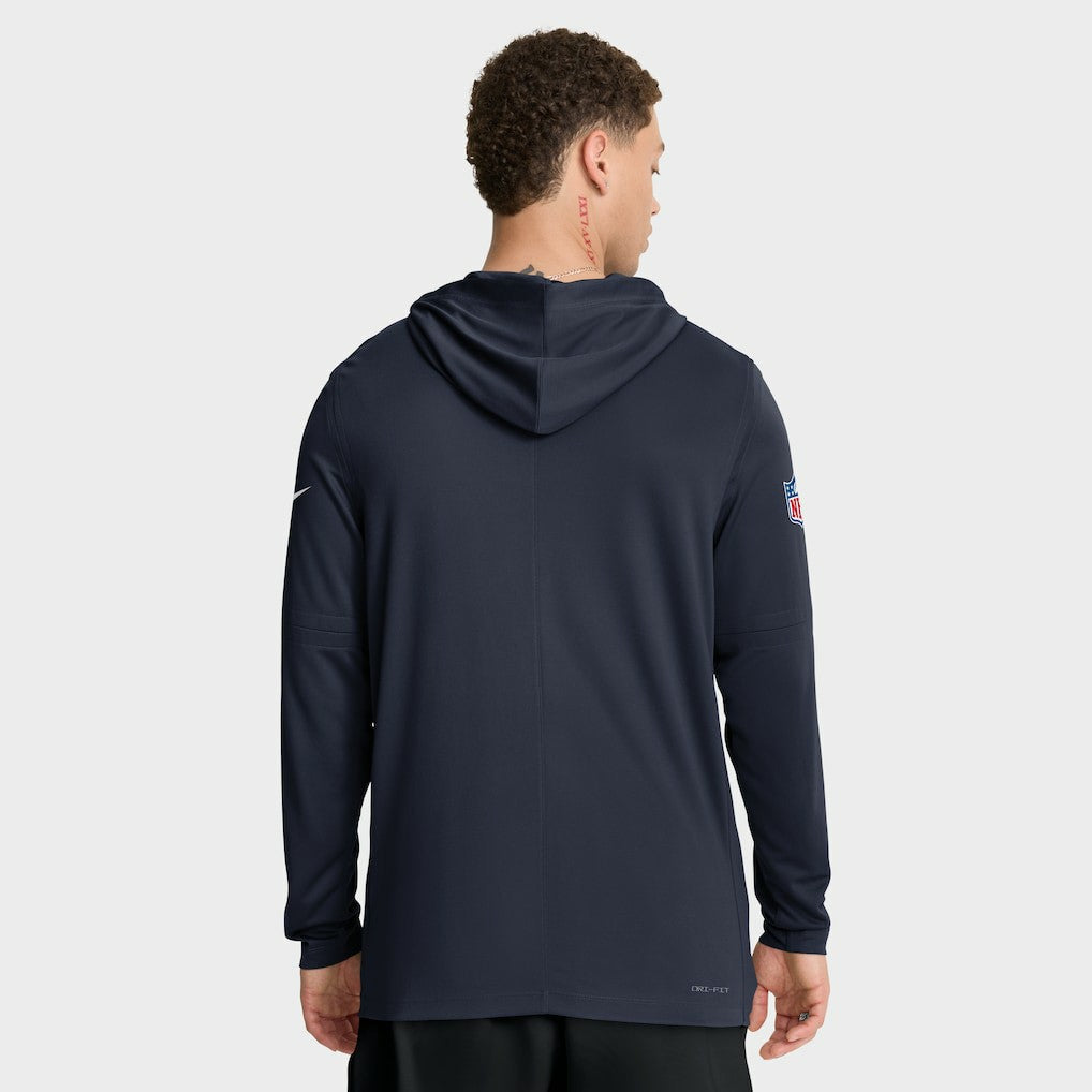 Chicago Bears Big & Tall Sideline Dri-FIT Long Sleeve Hoodie T-Shirt Navy - Nike