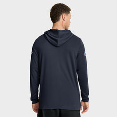 Chicago Bears Big & Tall Sideline Dri-FIT Long Sleeve Hoodie T-Shirt Navy - Nike