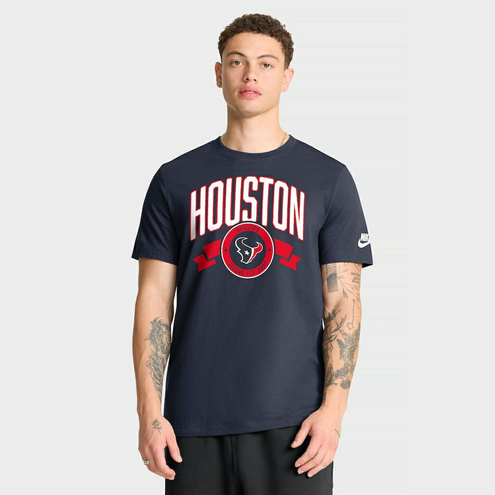 Houston Texans Rewind Front and Back Hit Essential T-Shirt Navy - Nike
