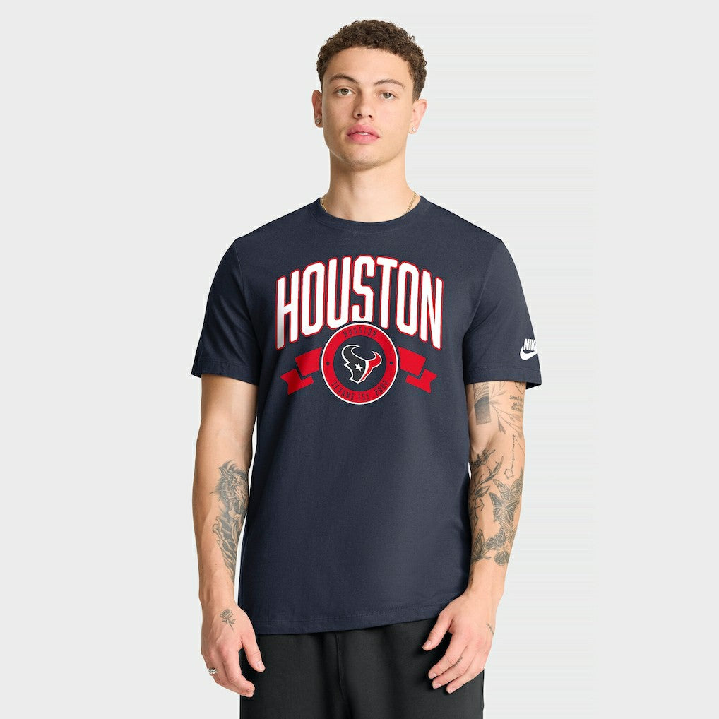 Houston Texans Rewind Front and Back Hit Essential T-Shirt Navy - Nike