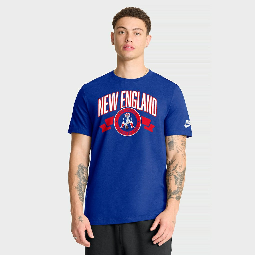New England Patriots Rewind Front and Back Hit Essential T-Shirt Royal - Nike