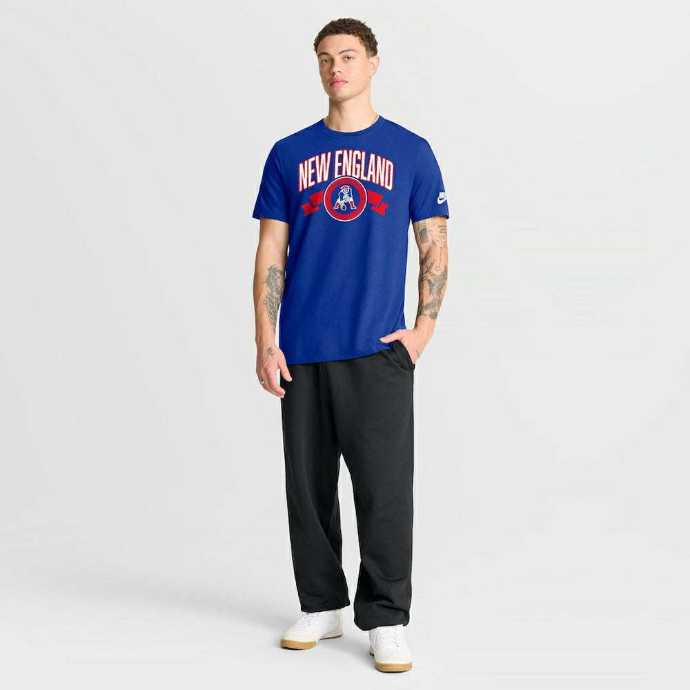 New England Patriots Rewind Front and Back Hit Essential T-Shirt Royal - Nike