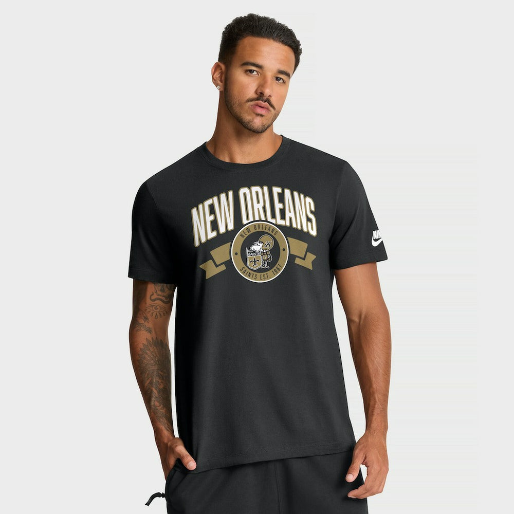 New Orleans Saints Rewind Front and Back Hit Essential T-Shirt Black - Nike