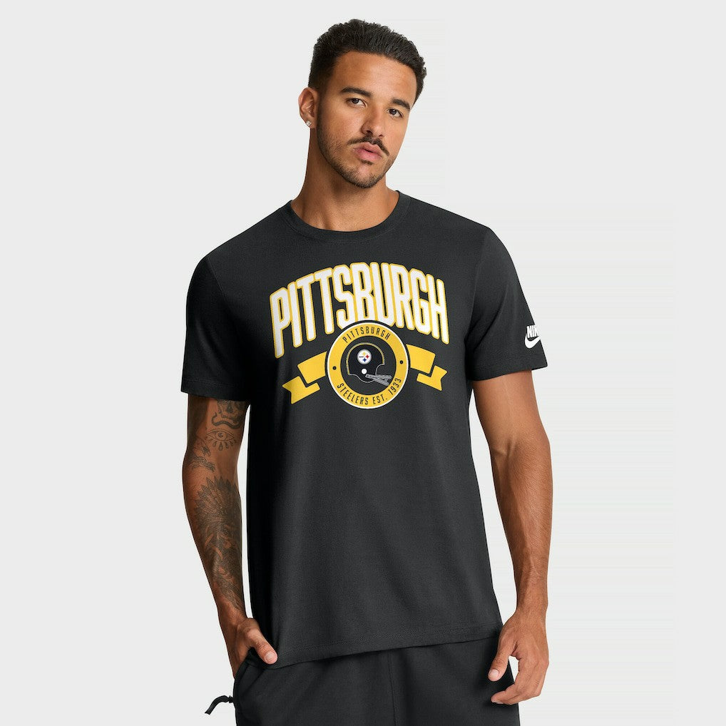 Pittsburgh Steelers Rewind Front and Back Hit Essential T-Shirt Black - Nike