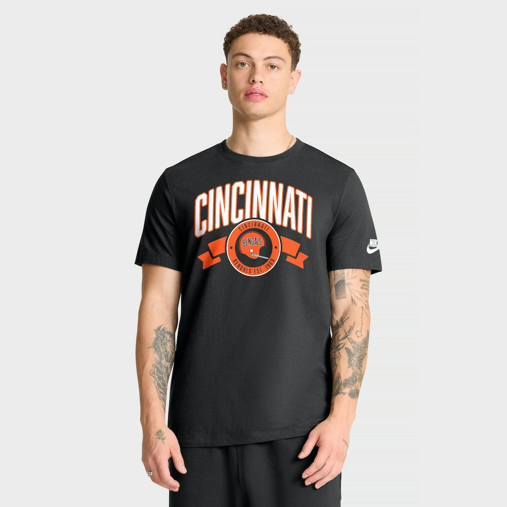 Cincinnati Bengals Rewind Front and Back Hit Essential T-Shirt Black - Nike
