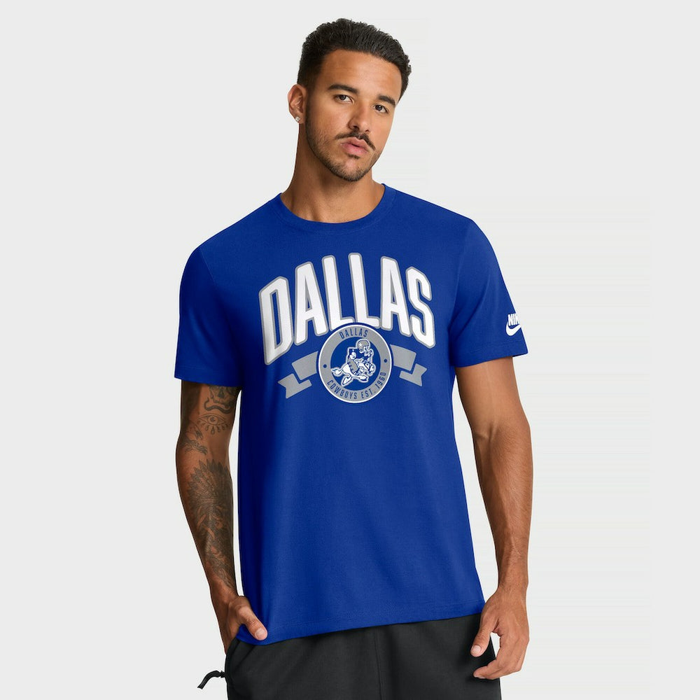Dallas Cowboys Rewind Front and Back Hit Essential T-Shirt Royal - Nike