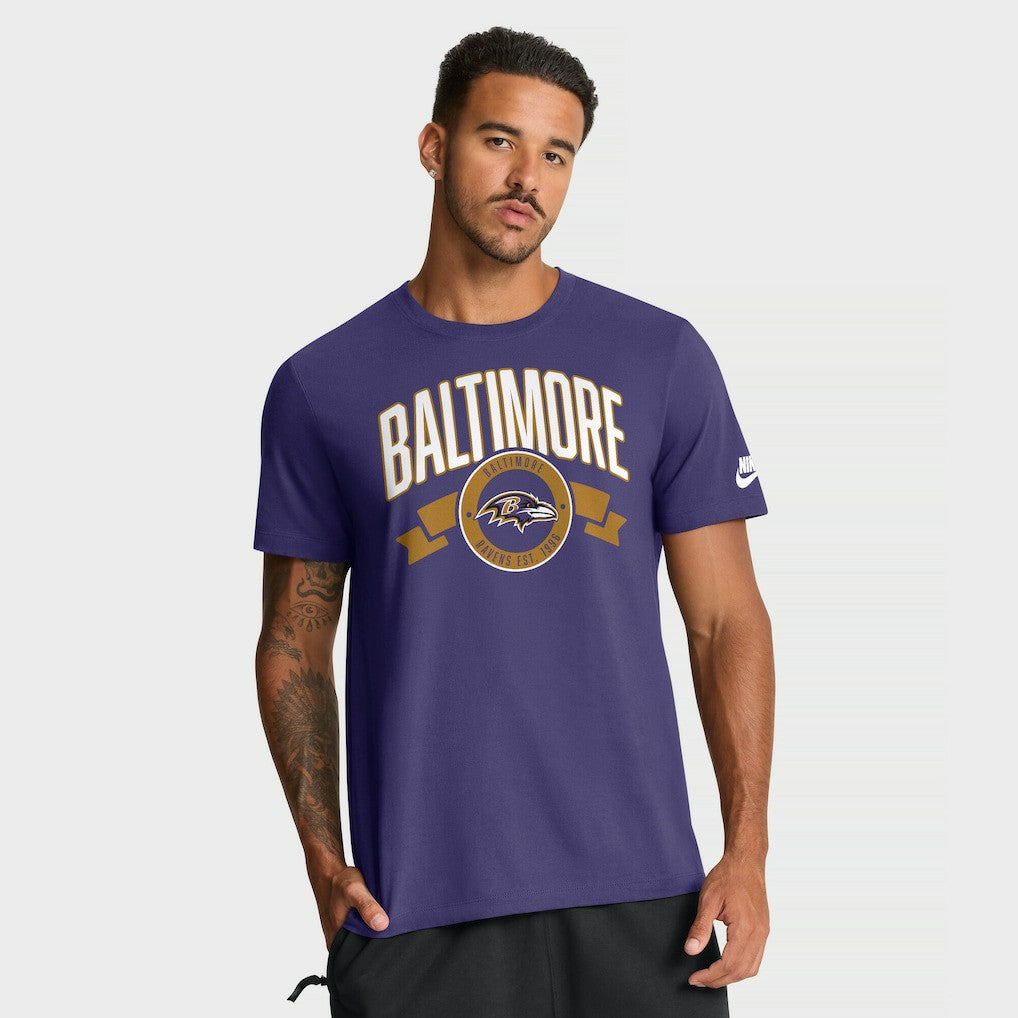 Baltimore Ravens Rewind Front and Back Hit Essential T-Shirt Purple - Nike