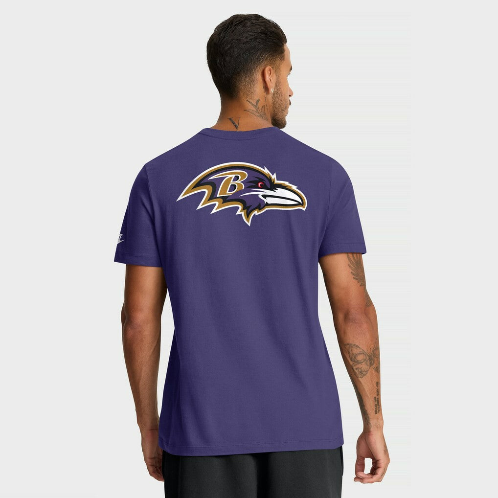 Baltimore Ravens Rewind Front and Back Hit Essential T-Shirt Purple - Nike