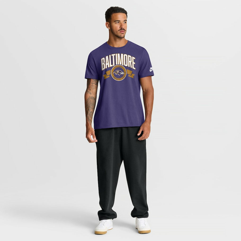 Baltimore Ravens Rewind Front and Back Hit Essential T-Shirt Purple - Nike