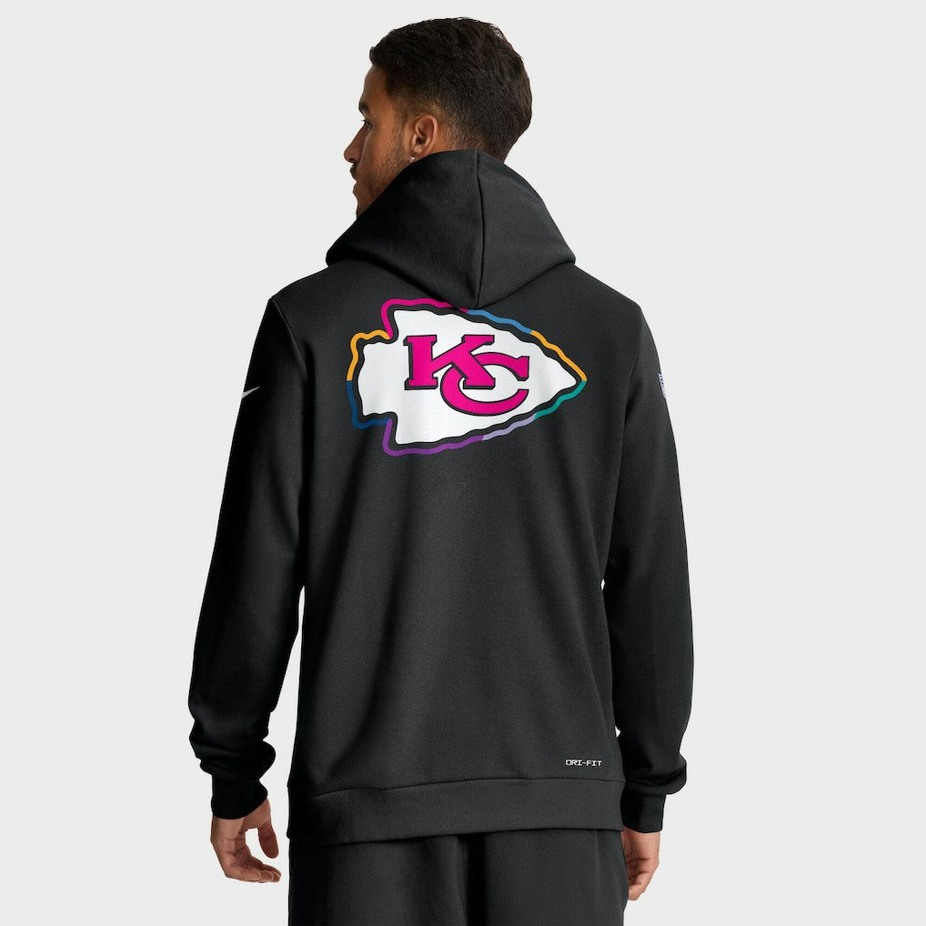 Kansas City Chiefs Tall 2025 NFL Crucial Catch Sideline Standard Issue Dri-FIT Hoodie Black - Nike