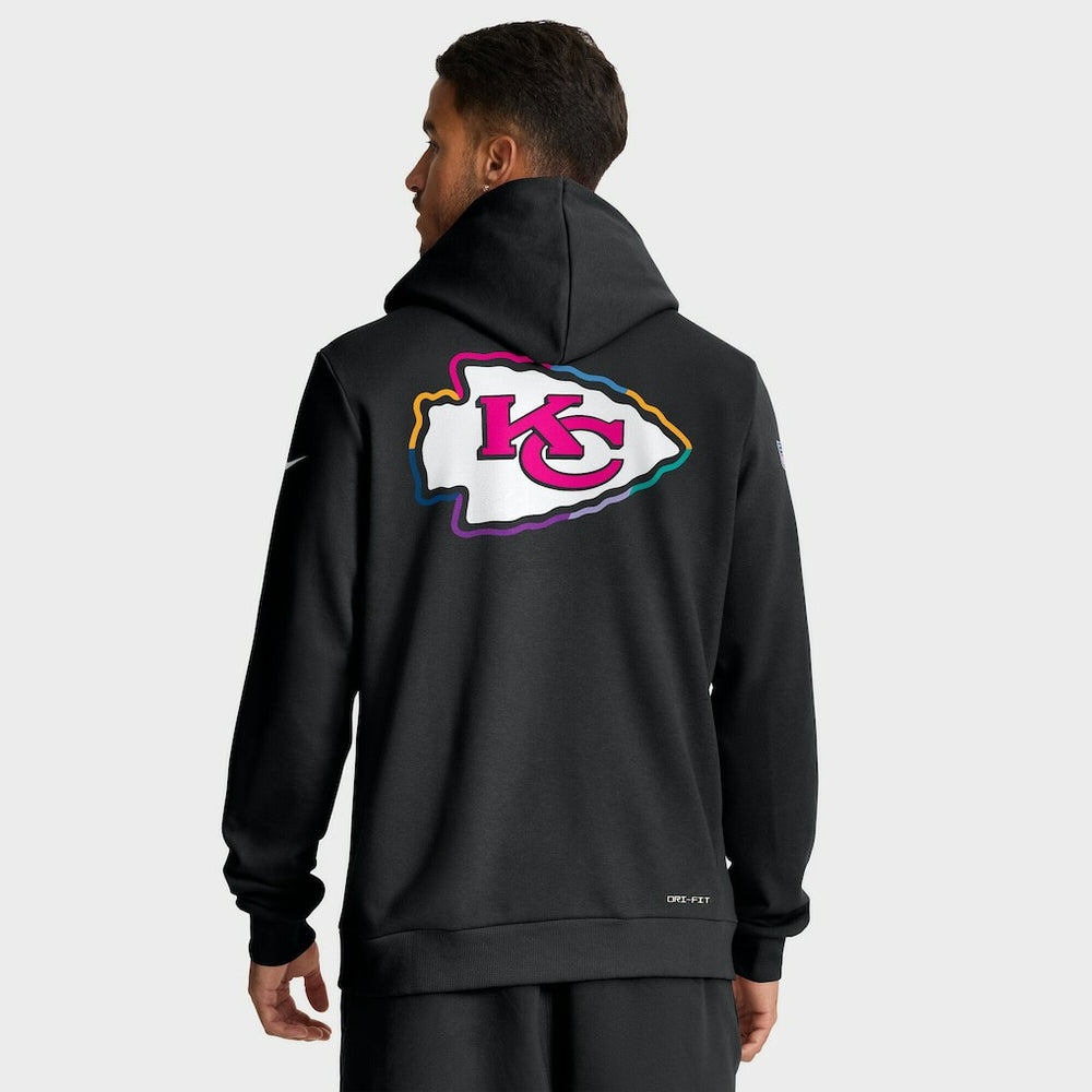 Kansas City Chiefs Tall 2025 NFL Crucial Catch Sideline Standard Issue Dri-FIT Hoodie Black - Nike