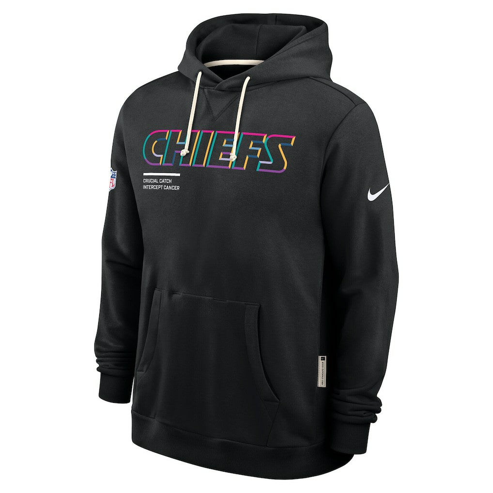 Kansas City Chiefs Tall 2025 NFL Crucial Catch Sideline Standard Issue Dri-FIT Hoodie Black - Nike