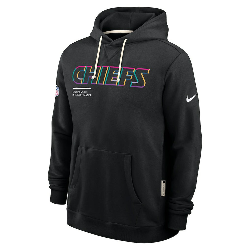 Kansas City Chiefs Tall 2025 NFL Crucial Catch Sideline Standard Issue Dri-FIT Hoodie Black - Nike