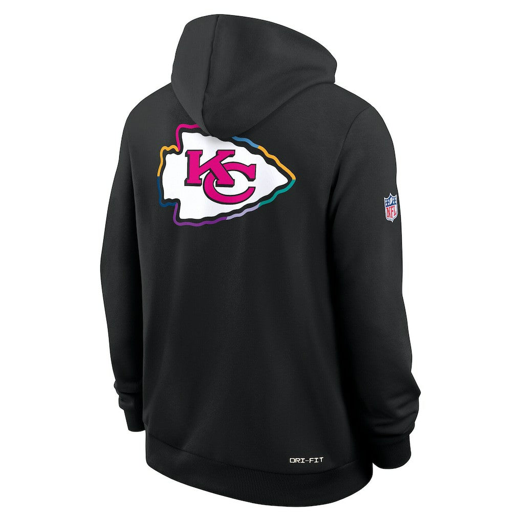 Kansas City Chiefs Tall 2025 NFL Crucial Catch Sideline Standard Issue Dri-FIT Hoodie Black - Nike