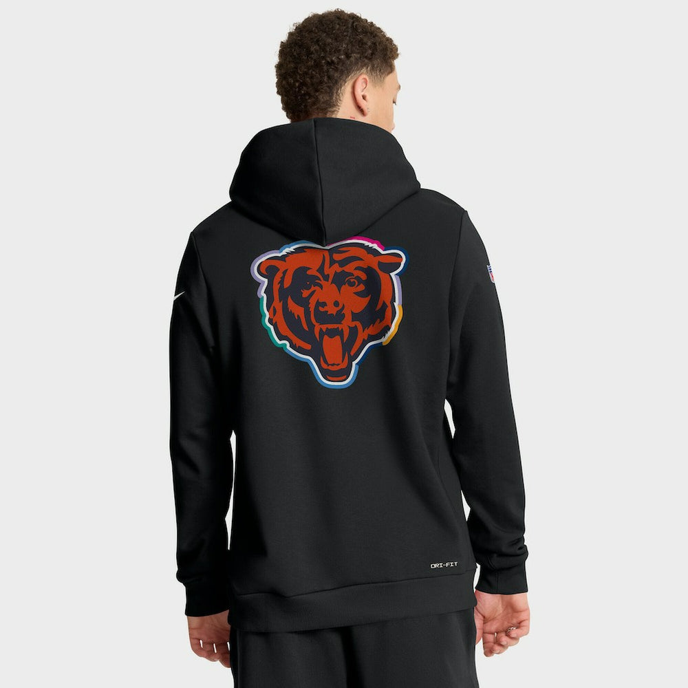 Chicago Bears Tall 2025 NFL Crucial Catch Sideline Standard Issue Dri-FIT Hoodie Black - Nike