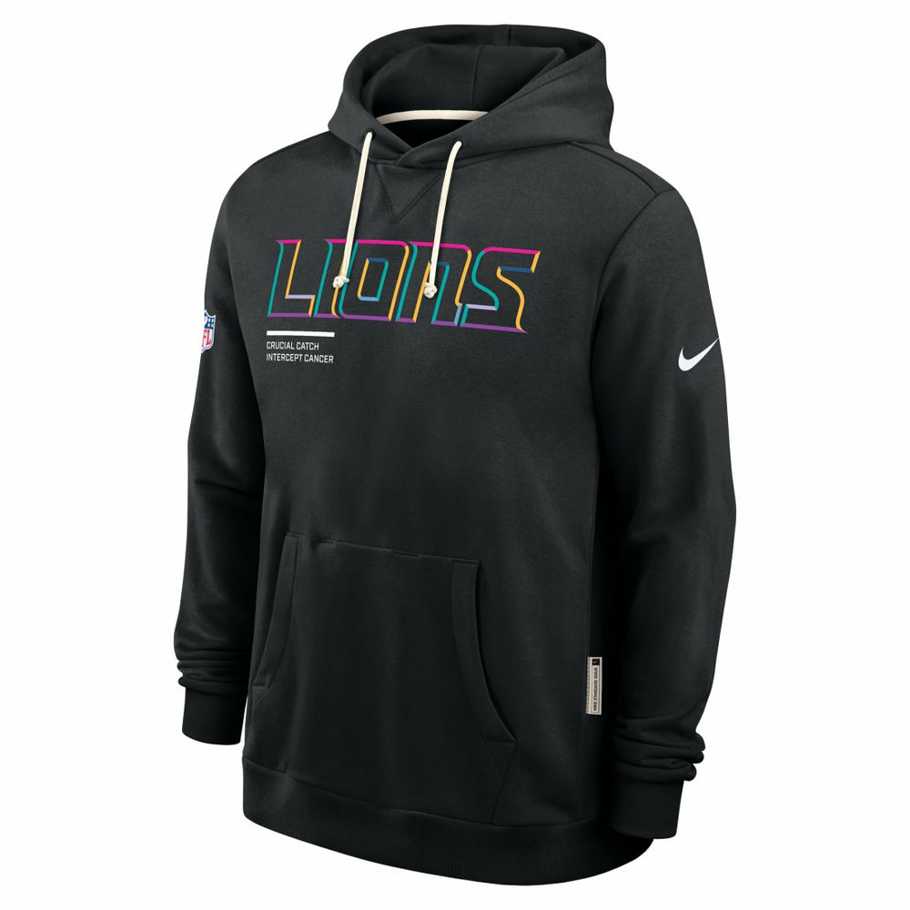 Detroit Lions Tall 2025 NFL Crucial Catch Sideline Standard Issue Dri-FIT Hoodie Black - Nike
